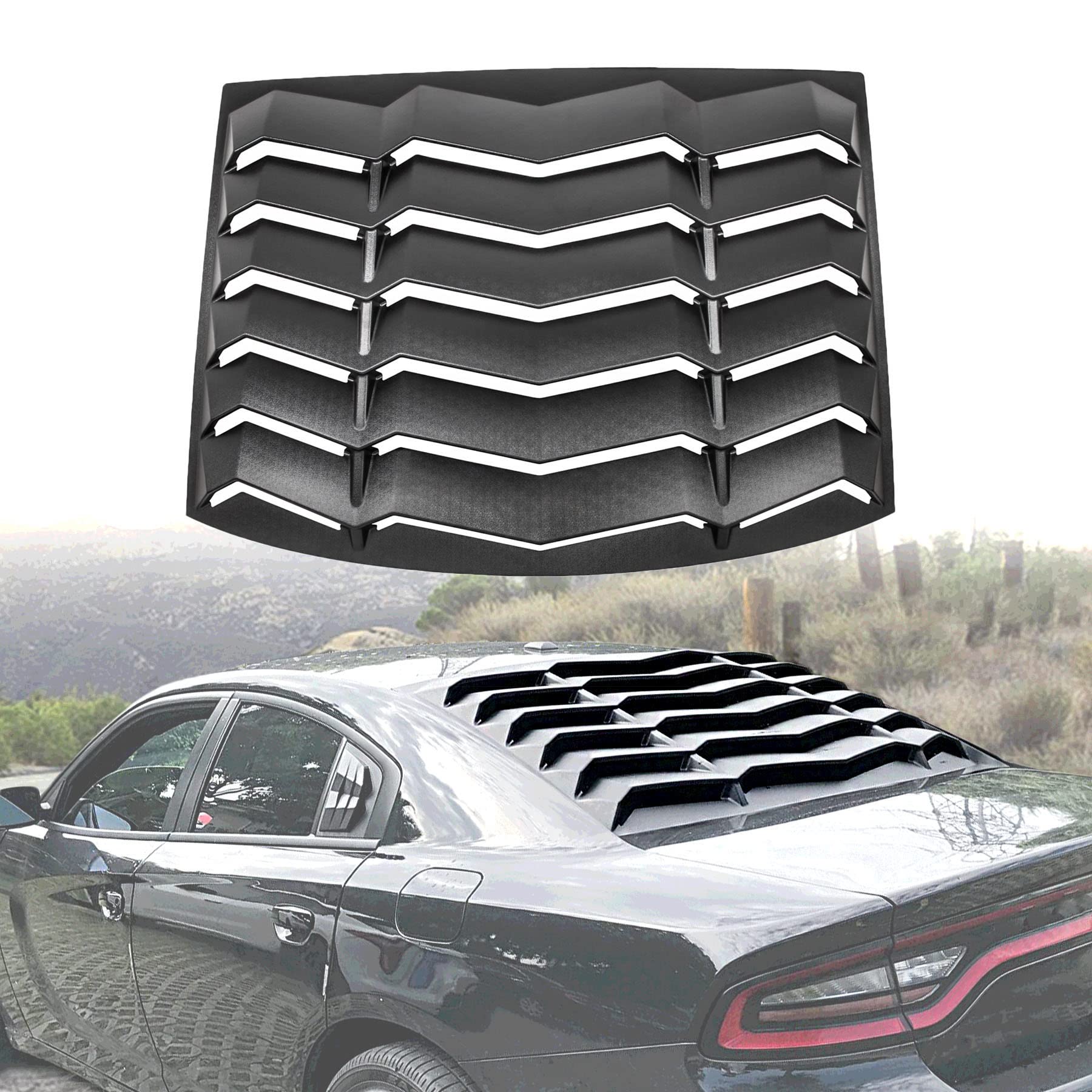 Amazon.com: LE-JX Matte Black Rear Window Louver Cover, Lambo
